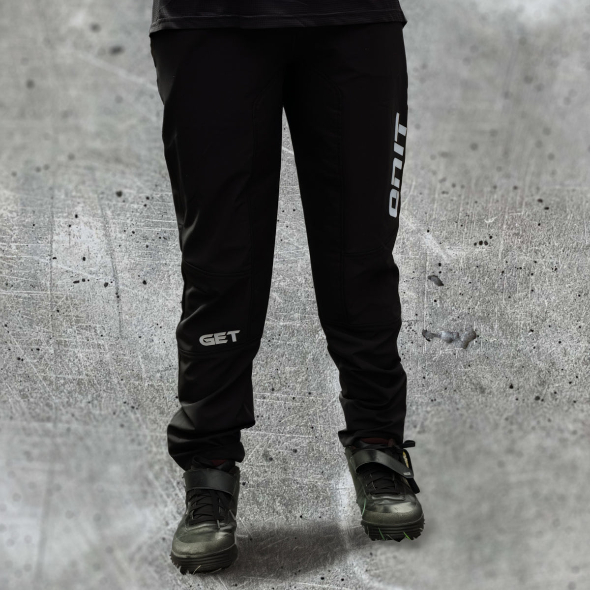 ONIT Black on Black MTB pants, frontview