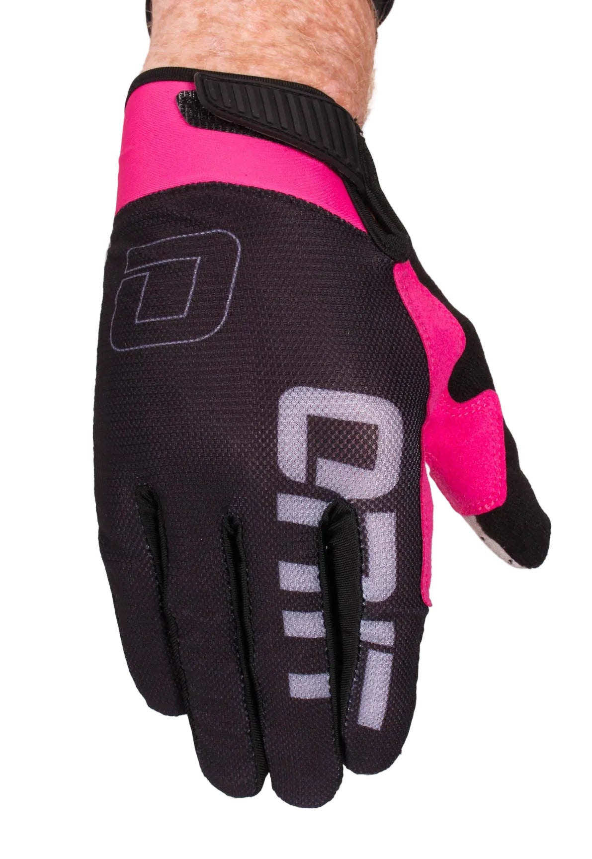 ONIT Pink MTB mountain bike gloves, full-finger-front