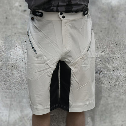 ONIT White and Black MTB shorts, front view