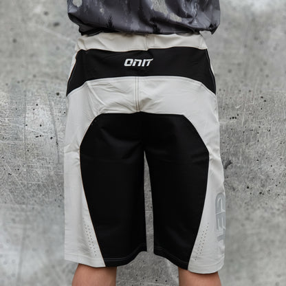 ONIT White and Black MTB shorts, backview
